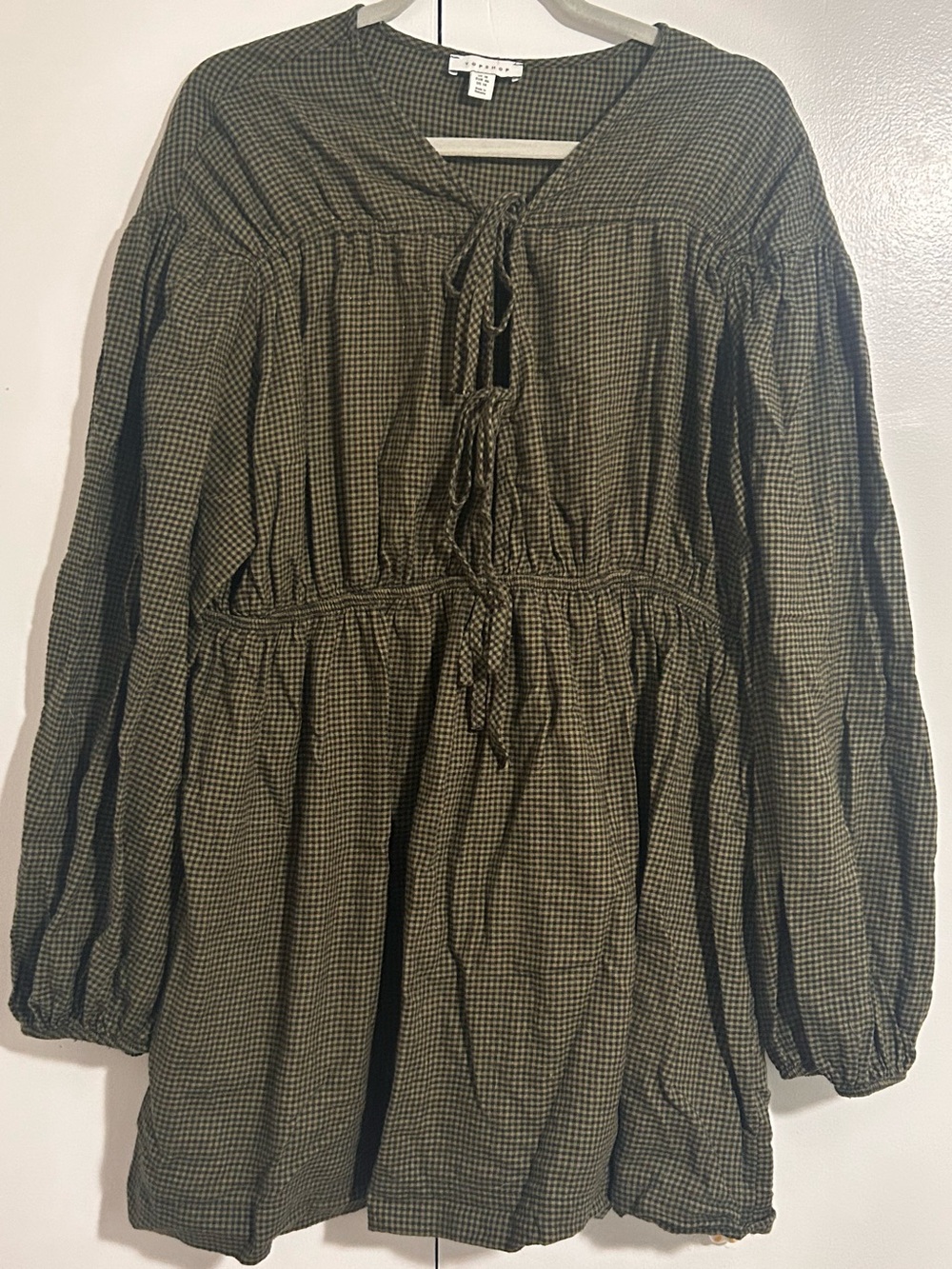 Topshop Tie-Front Mini Dress